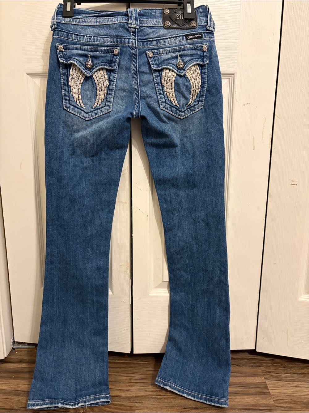Miss Me Blue Boot Cut Jeans with Embellished Back Pockets